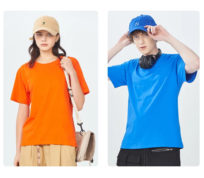 100% Cotton Solid T-shirts Women Sporty Short Sleeve Tees Fashion Casual White Black Clothing Loose O-Neck Female Summer Tops